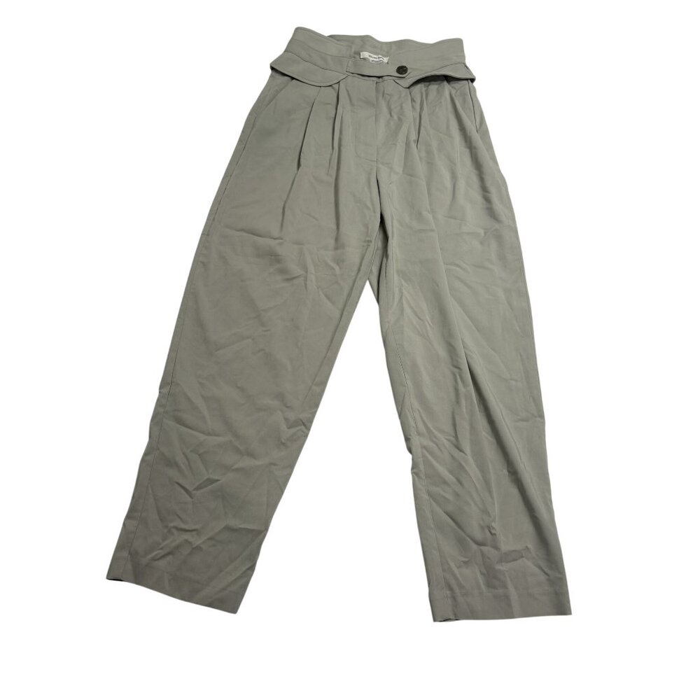 Rolling Paper High Rise Pleated Pants in Sage